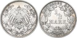 World Coins - GERMANY - EMPIRE, 1/2 Mark, 1916, Muldenhütten, Silver, , KM:17