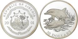 World Coins - Liberia, 20 Dollars, 2001, Franklin Mint, Silver,