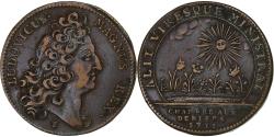 World Coins - France, Token, Louis XIV, Chambre aux Deniers, 1711, Copper,