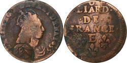 World Coins - France, Louis XIV, Liard, 1655, Meung-sur-Loire, Copper, , Gadoury:80
