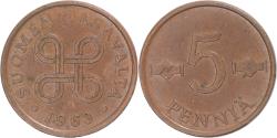 World Coins - Coin, Finland, 5 Pennia, 1963