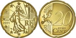 World Coins - France, 20 Euro Cent, 2011, Paris, Proof / BE, , Brass, Gadoury:5a