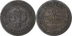 World Coins - Russia, Nicholas II, 3 Kopeks, 1903, Saint Petersburg, Copper,