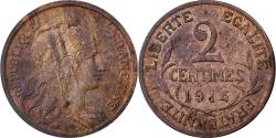 World Coins - France, 2 Centimes, Daniel-Dupuis, 1914, Paris, Bronze,