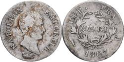 World Coins - France, Napoleon I, Quart, 1807, Bordeaux, Silver, , Gadoury:347