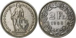 World Coins - Switzerland, 2 Francs, Helvetia, 1968, Bern, Copper-nickel,