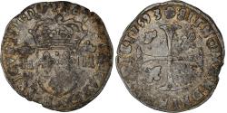 World Coins - Coin, France, Henri IV, Douzain, 1593, Riom, , Billon, Sombart:4420