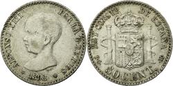 World Coins - Coin, Spain, Alfonso XIII, 50 Centimos, 1892, Madrid, , Silver, KM:690