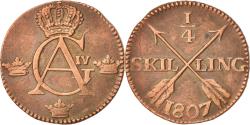 World Coins - Coin, Sweden, Gustaf IV Adolf, 1/4 Skilling, 1807, , Copper, KM:564