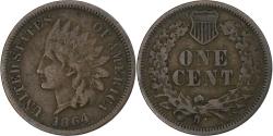 Us Coins - United States, 1 Cent, Indian Head, 1864, Philadelphia, L on Ribbon, Bronze