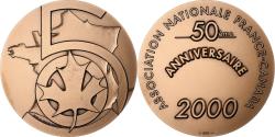 World Coins - France, Medal, 50 ans, Association nationale France-Canada, 2000, MDP, Bronze