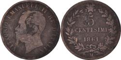 World Coins - Coin, Italy, Vittorio Emanuele II, 5 Centesimi, 1861, Milan, , Copper