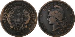 World Coins - Argentina, 2 Centavos, 1884, Bronze, , KM:33