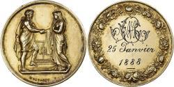 World Coins - France, Medal, Noces, Mariage, Religion, 1888, Vermeil, Montagny,