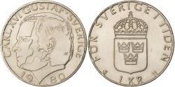 World Coins - Sweden, Carl XVI Gustaf, Krona, 1980, Copper-Nickel Clad Copper,