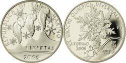 World Coins - San Marino, 5 Euro, Jeux olympiques de Turin, 2006, Proof, , Silver