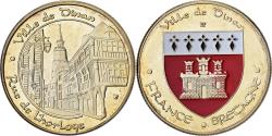 World Coins - France, Medal, Dinan - Rue de l'horloge, Gilt steel, Colourized,