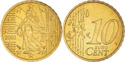 World Coins - France, 10 Euro Cent, 2000, Paris, BU, , Brass, KM:1285