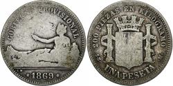 World Coins - Spain, Provisional Government, Peseta, 1869, Silver, , KM:652