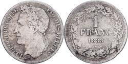 World Coins - Belgium, Leopold I, Franc, 1833, Brussels, Silver, , KM:7.1