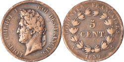 World Coins - Coin, FRENCH COLONIES, Louis - Philippe, 5 Centimes, 1839, Paris,