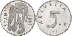 World Coins - Switzerland, 5 Francs, Treaty of Stans, 1981, Bern, Copper-nickel,