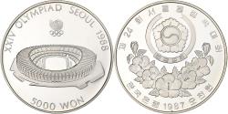 World Coins - South Korea, 5000 Won, XXIV OLYMPIAD SEOUL 1988, 1987, Seoul, Silver,