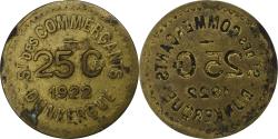 World Coins - France, Société des Commerçants - Dunkerque, 25 Centimes, 1922, Brass
