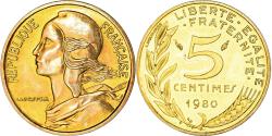 World Coins - Coin, France, Marianne, 5 Centimes, 1980, Paris, Lagriffoul.BU,