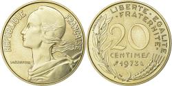World Coins - France, 20 Centimes, Marianne, 1973, Paris, Chouette, Aluminum-Bronze