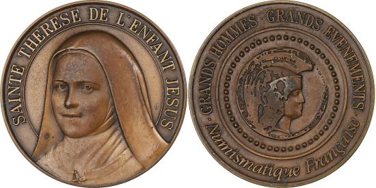 France, Medal, Sainte Thérèse de l'Enfant Jésus, Bronze, J. Balme,