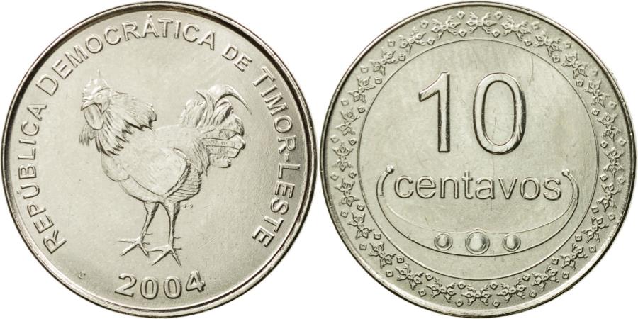 Coin, EAST TIMOR, 10 Centavos, 2004, Lisbon, , Nickel Clad Steel, KM:3