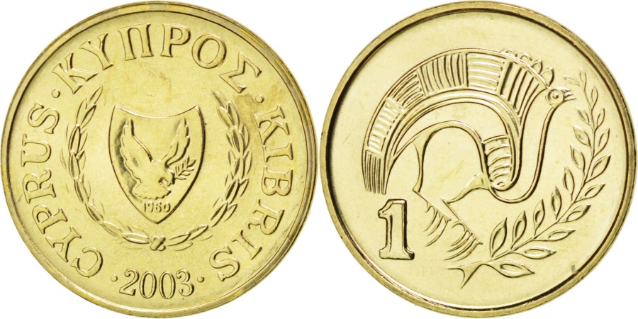World Coins - CYPRUS, Cent, 2003, KM #53.3, , Nickel-Brass, 16.5, 1.99