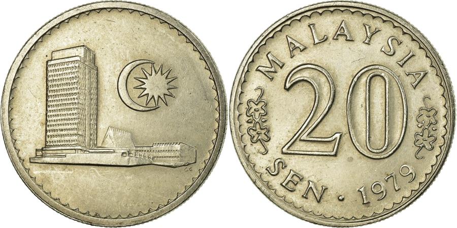 Coin, Malaysia, 20 Sen, 1979, Franklin Mint, , Copper-nickel, KM:4