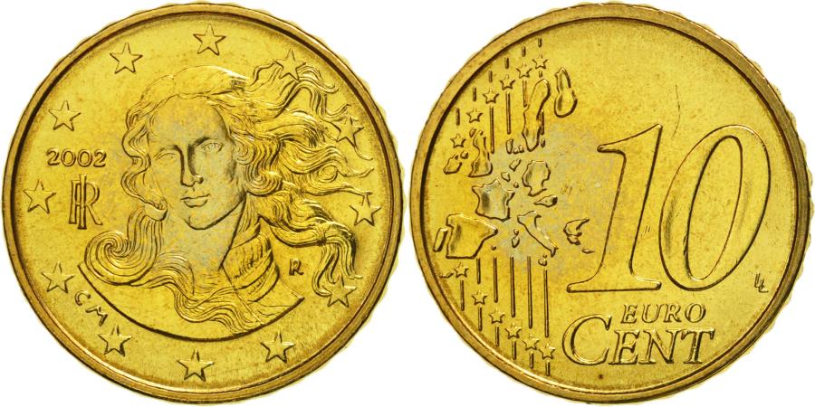 Italy 10 Euro Cent 2002 Brass KM 213 European Coins italy-10-euro-cent-2002-brass-km-213-european-coins