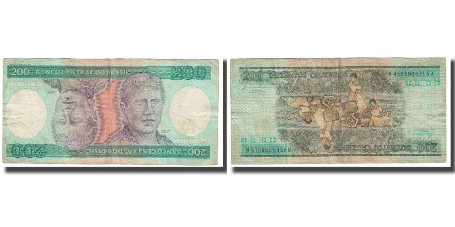 World Coins - Banknote, Brazil, 200 Cruzeiros, KM:199a, VF(20-25)