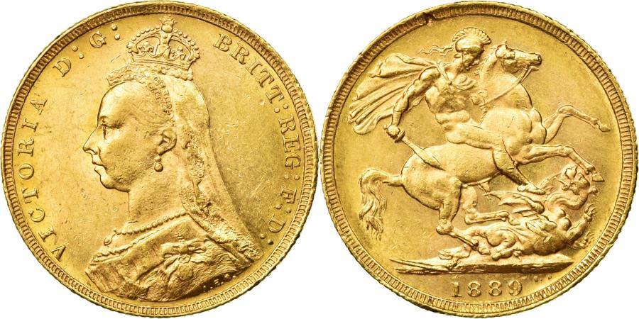 du er stemning Gennemvæd Coin, Great Britain, Victoria, Sovereign, 1889, London, , Gold, KM:767