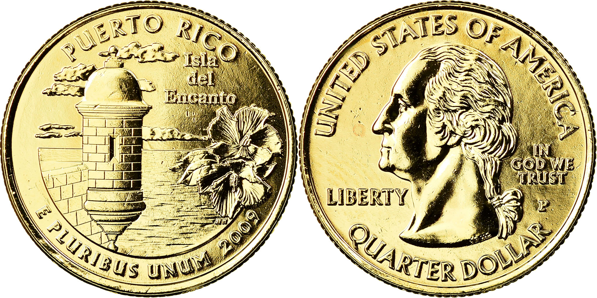 Coin United States Puerto Rico Quarter 2009 U.S. Mint