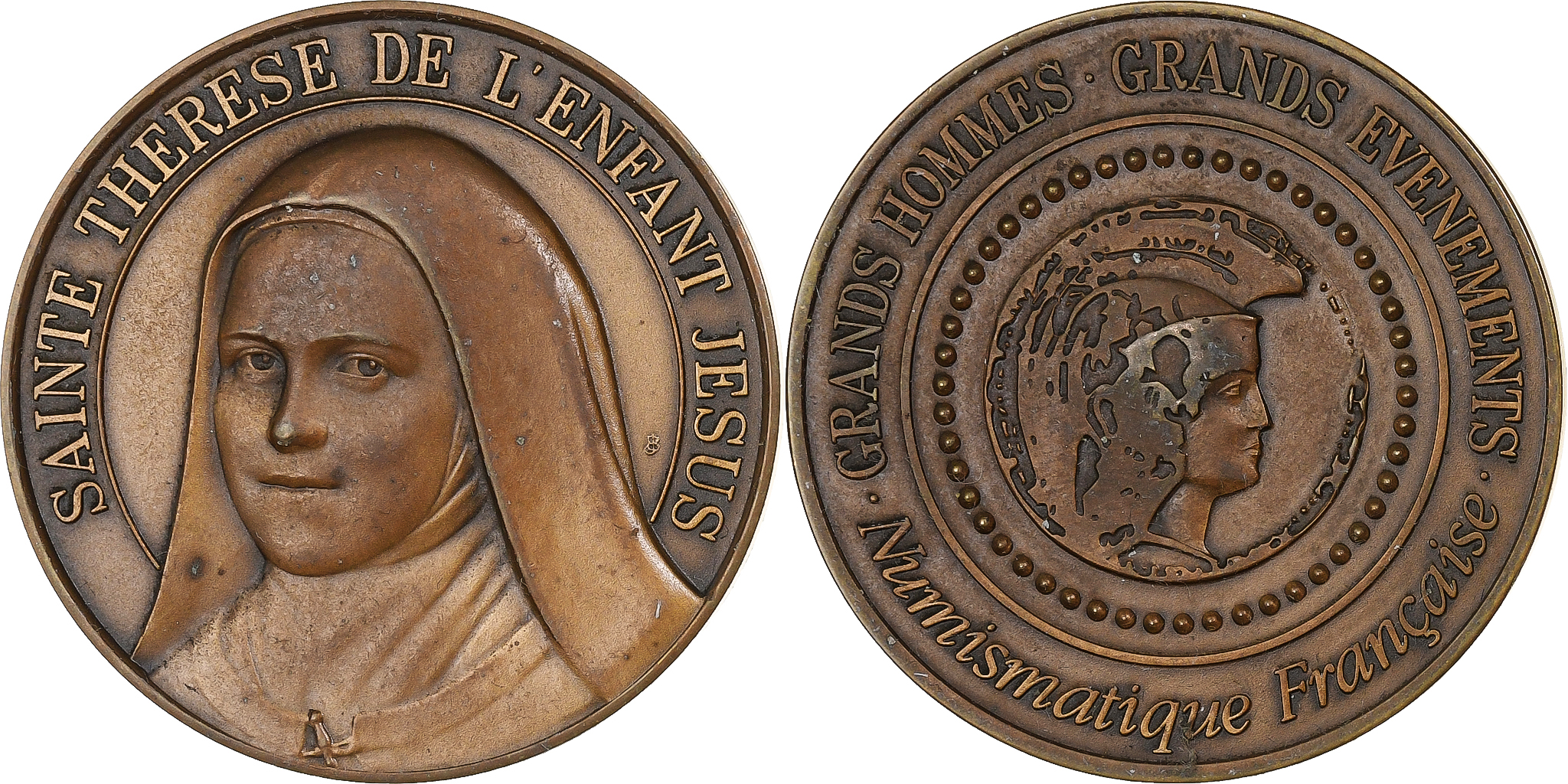 France, Medal, Sainte Thérèse de l'Enfant Jésus, Bronze, J. Balme,