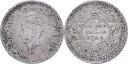 World Coins - British India, George VI, 1/2 Rupee, 1944, Lahore, Silver, , KM:552