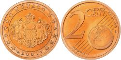 World Coins - Monaco, Rainier III, 2 Euro Cent, Proof / BE, 2001, Paris, Copper Plated Steel