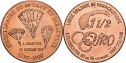 World Coins - France, 1-1/2 Euro, Bicentenaire du 1er Saut en Parachute, 1997, Strasbourg