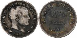 World Coins - Kingdom of Italy, Napoleon I, 5 Soldi, 1810, Milan, Silver,