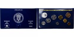 World Coins - France, Coffret 1 c. à 10 frs., 1981, MDP, série FDC,