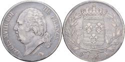 World Coins - France, Louis XVIII, 5 Francs, Louis XVIII, 1821, Paris, Silver,