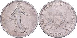 World Coins - France, Franc, Semeuse, 1907, Paris, Silver, , Gadoury:467, KM:844.1