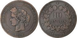 World Coins - France, 10 Centimes, Cérès, 1896, Paris, Torche, Bronze,