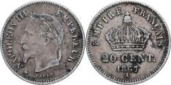 World Coins - Coin, France, Napoleon III, 20 Centimes, 1867, Paris, , Silver