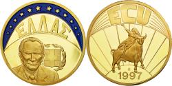 World Coins - Greece, Medal, Georgios Papendreu, Ecu, 1997, , Copper Gilt