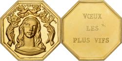 World Coins - France, Token, Amour et Mariage, Voeux, Gilt Bronze, O Temps suspend ton Vol